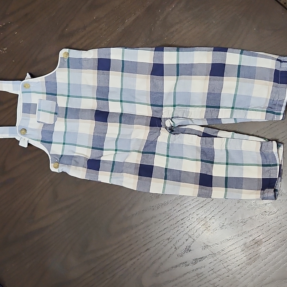 Janie and Jack Blue Plaid Kids One Piece